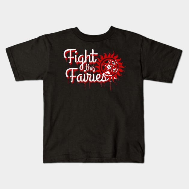 “Fight the Fairies!” Kids T-Shirt by Tori Jo